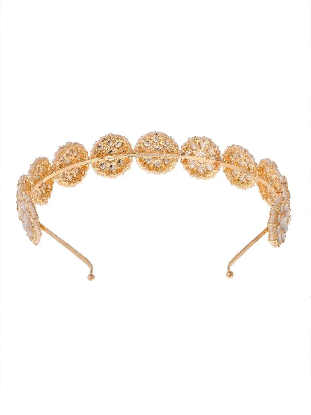 Floral Shape Kundan Studded Hair Band
