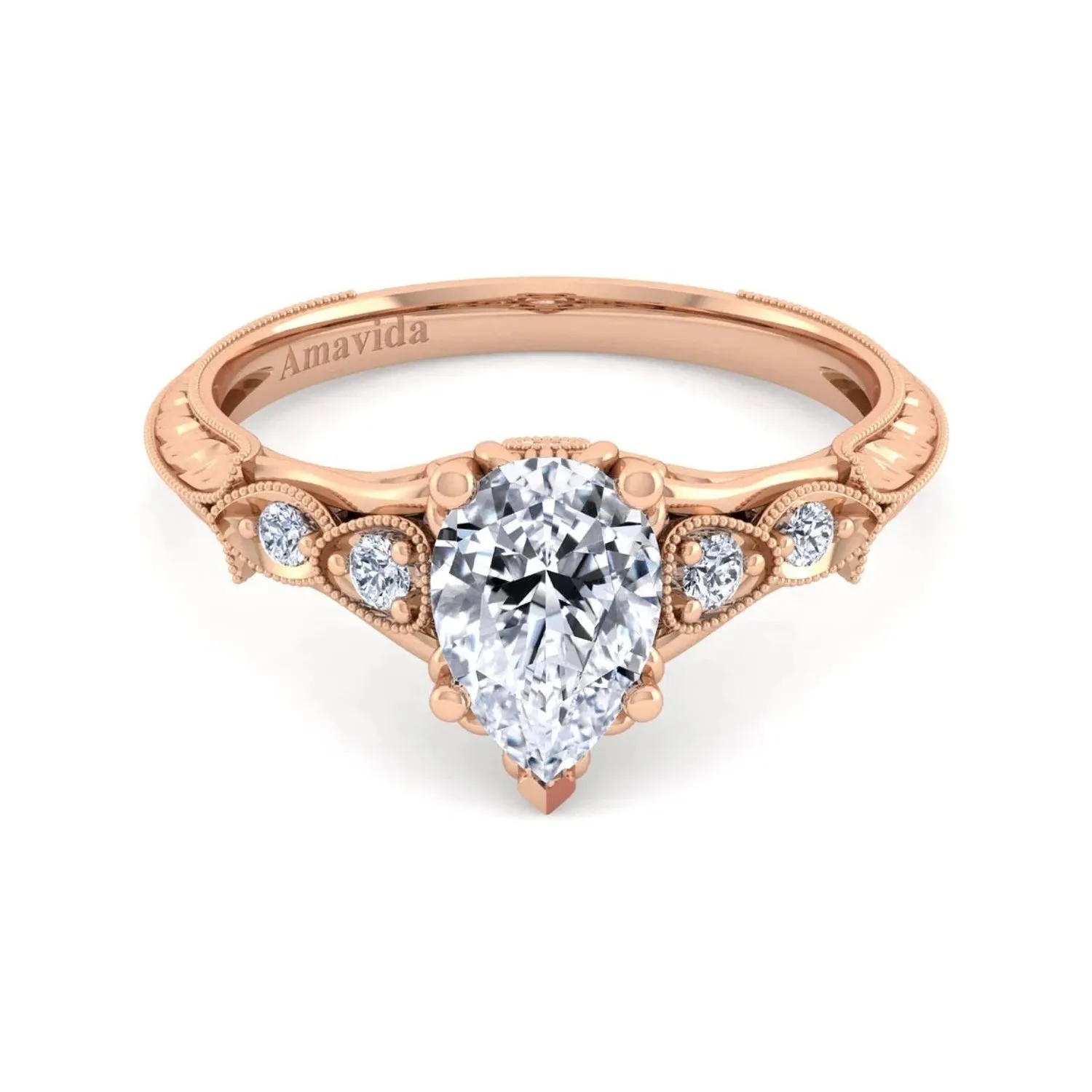 Gabriel & Co. "Chelsea" Pear Cut Diamond Engagement Ring