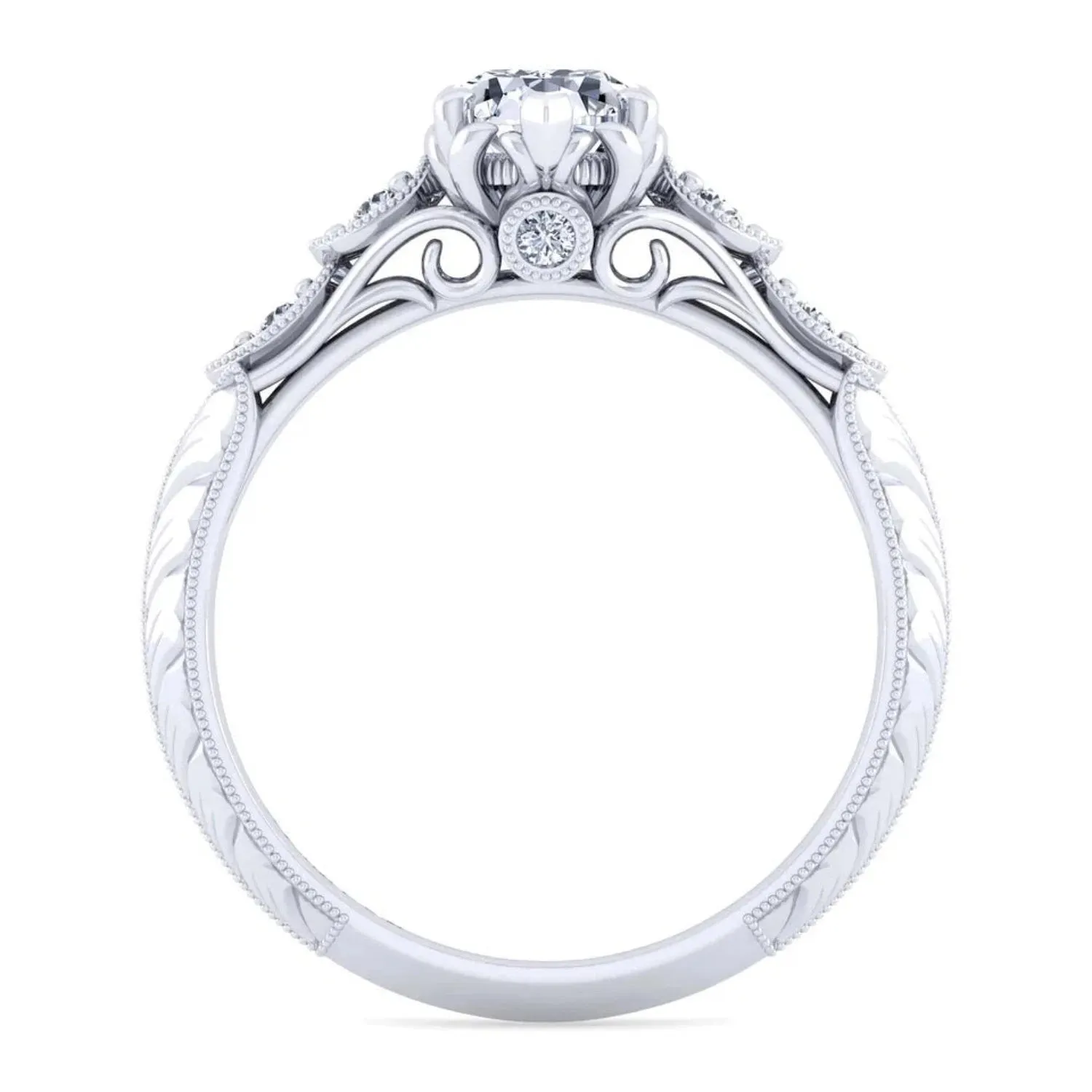 Gabriel & Co. "Chelsea" Pear Cut Diamond Engagement Ring