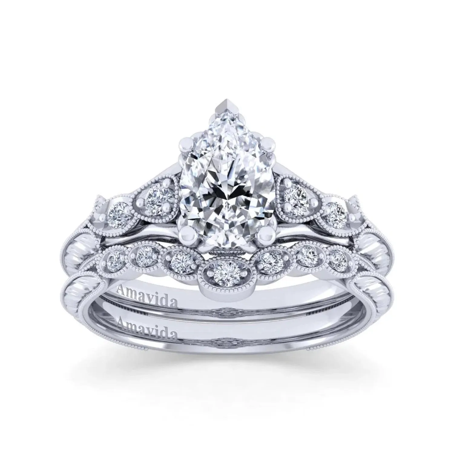 Gabriel & Co. "Chelsea" Pear Cut Diamond Engagement Ring