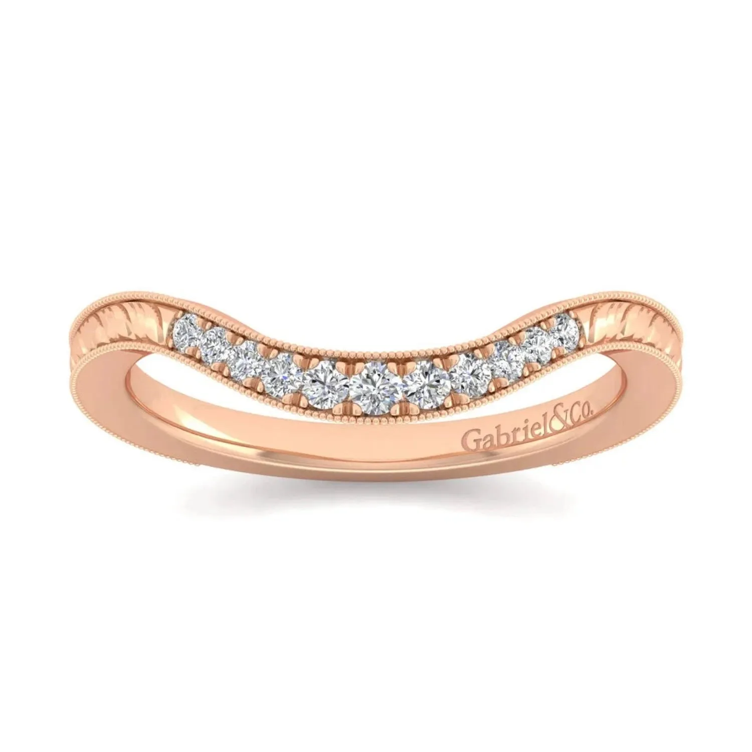 Gabriel & Co. "Lexington" Diamond Curved Wedding Band