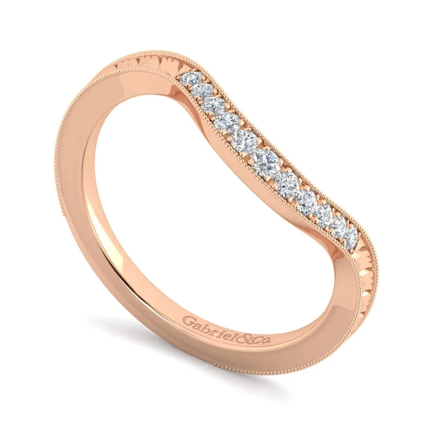 Gabriel & Co. "Lexington" Diamond Curved Wedding Band