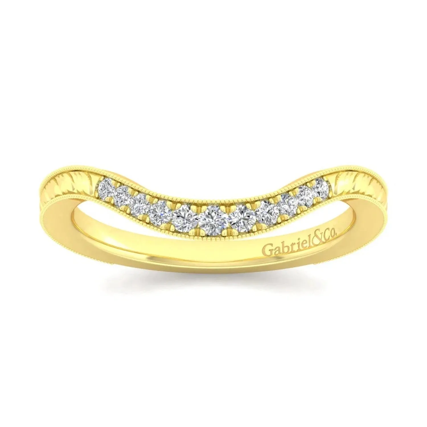 Gabriel & Co. "Lexington" Diamond Curved Wedding Band