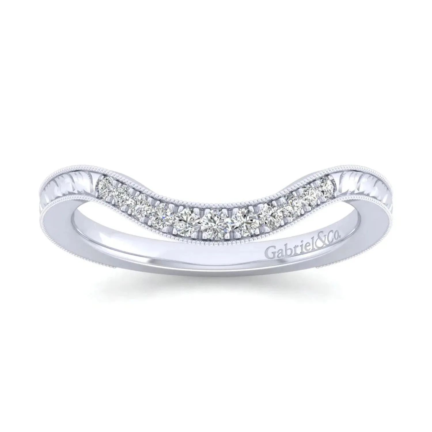 Gabriel & Co. "Lexington" Diamond Curved Wedding Band