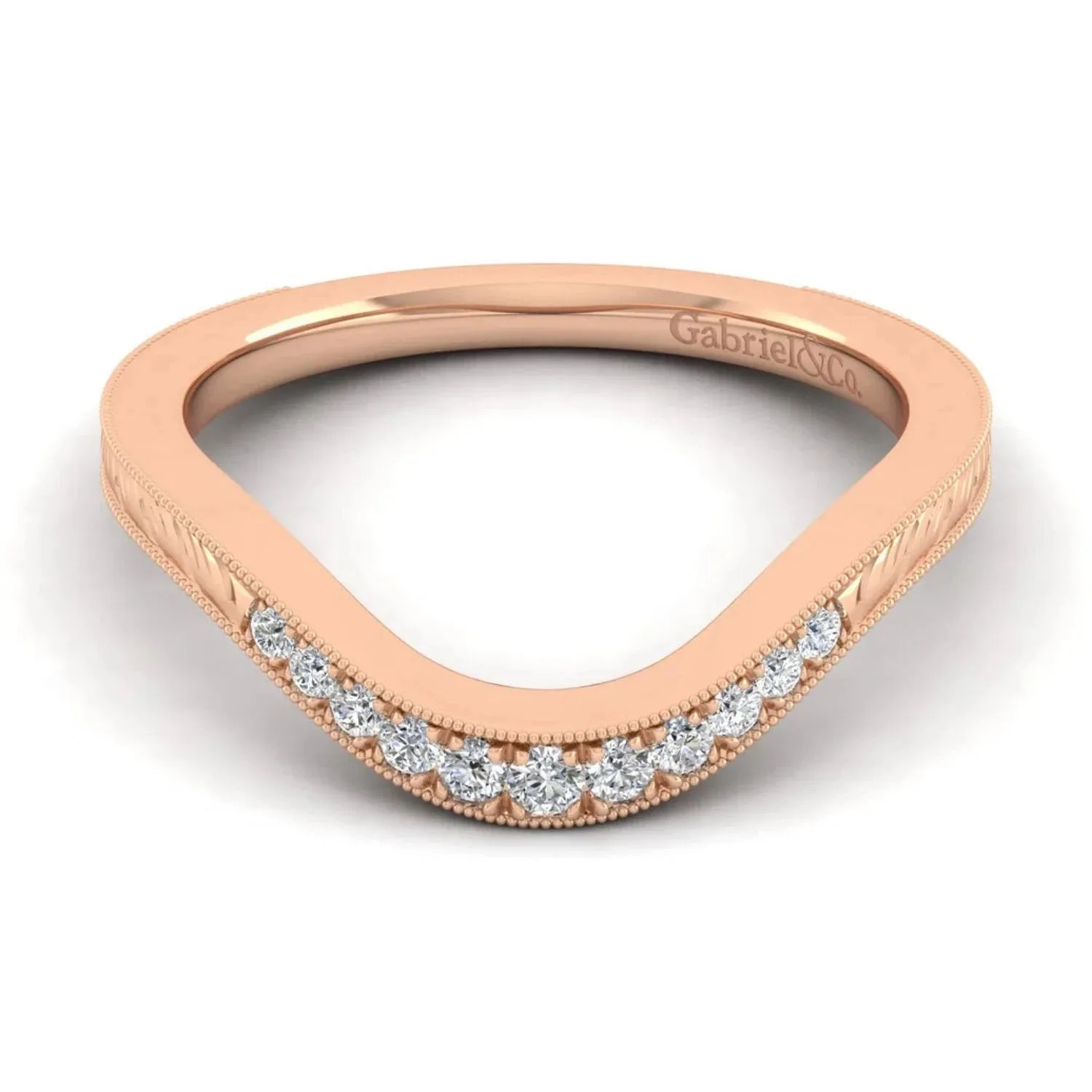 Gabriel & Co. "Lexington" Diamond Curved Wedding Band