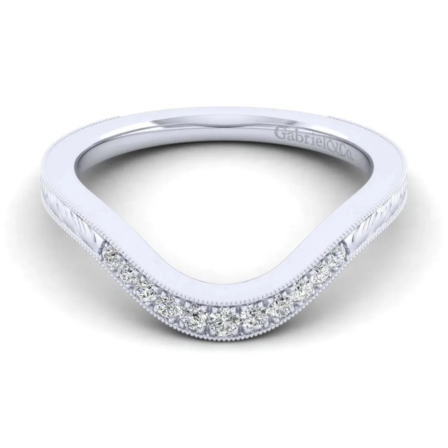 Gabriel & Co. "Lexington" Diamond Curved Wedding Band