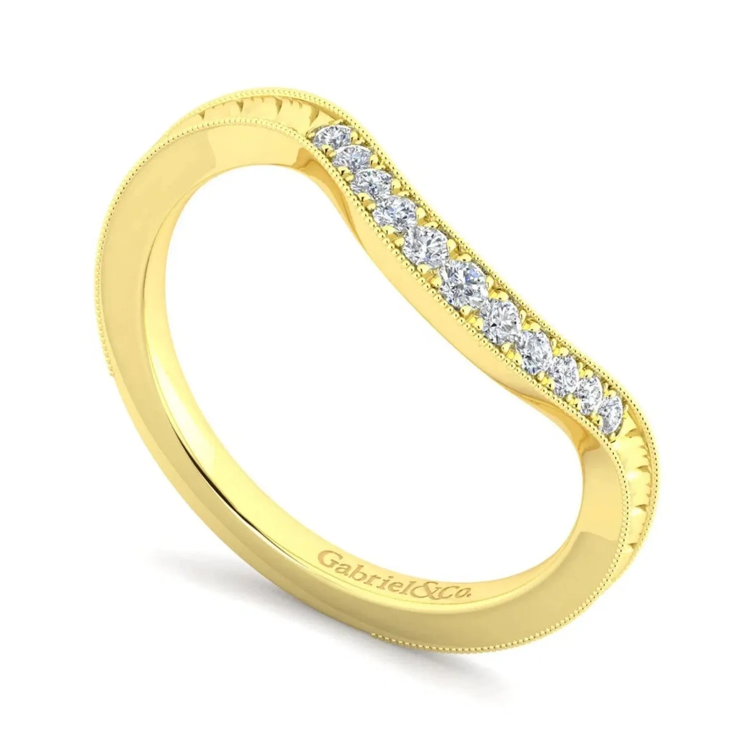 Gabriel & Co. "Lexington" Diamond Curved Wedding Band