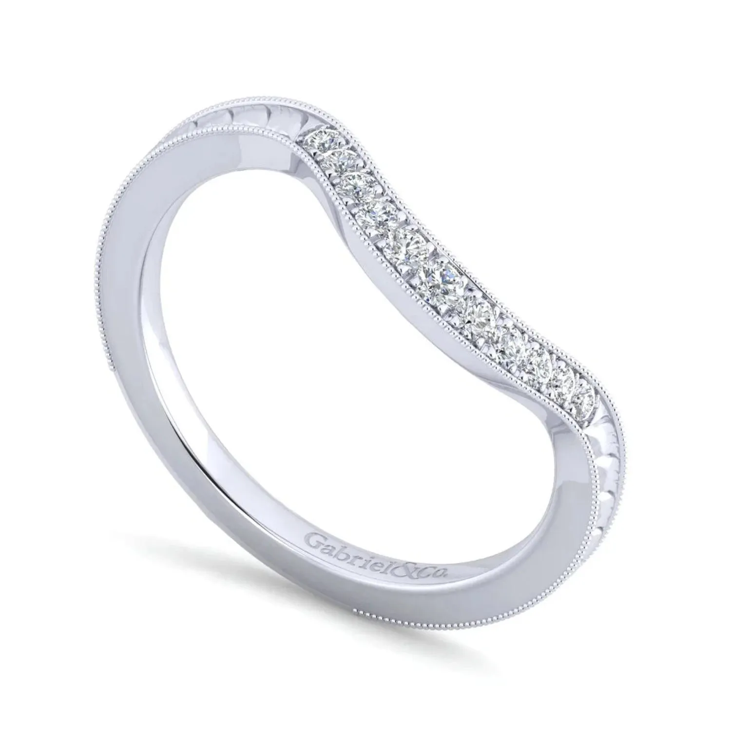 Gabriel & Co. "Lexington" Diamond Curved Wedding Band