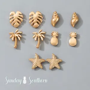 Gold Pineapple Stud Earrings