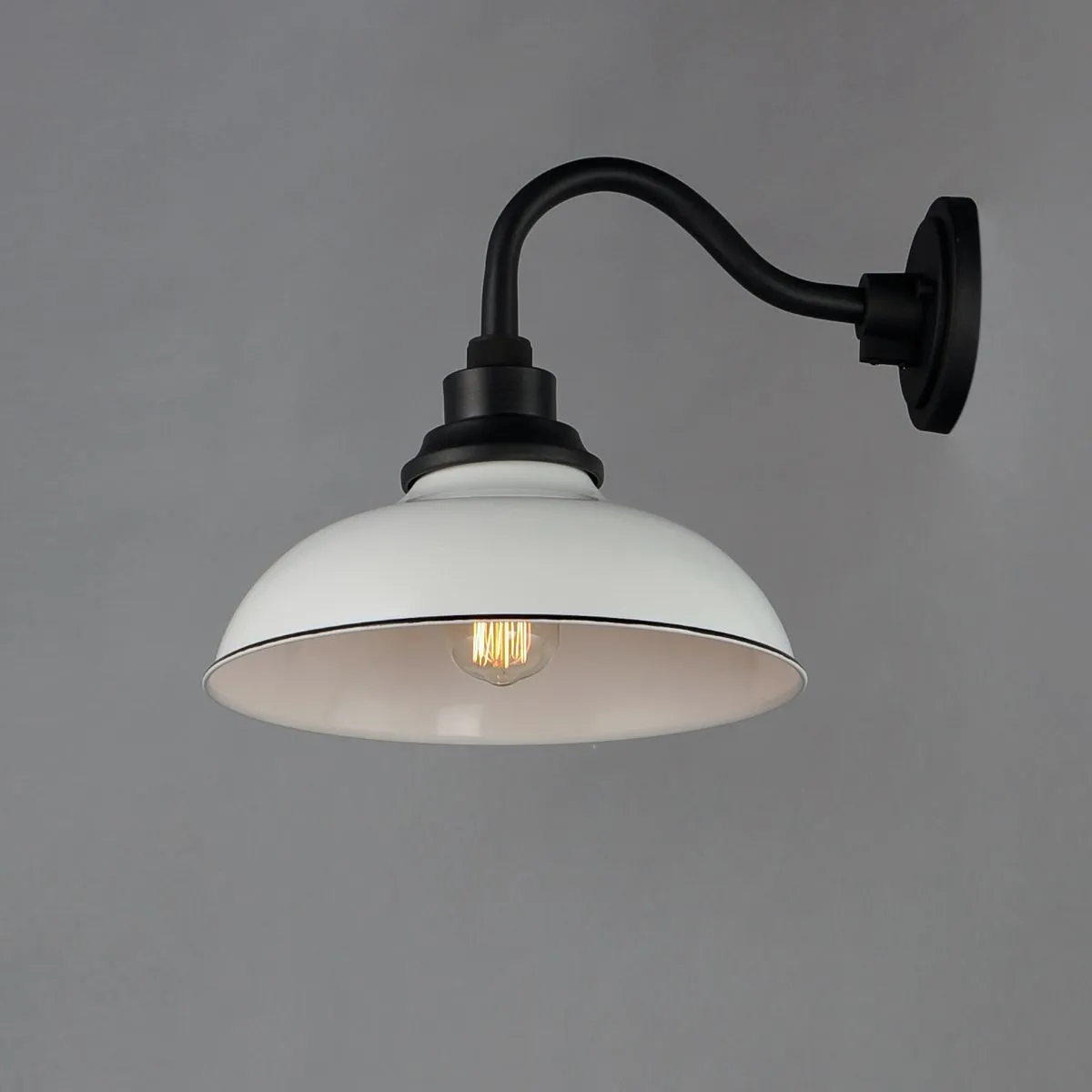 Granville 12 In. Outdoor Barn Light White Finish