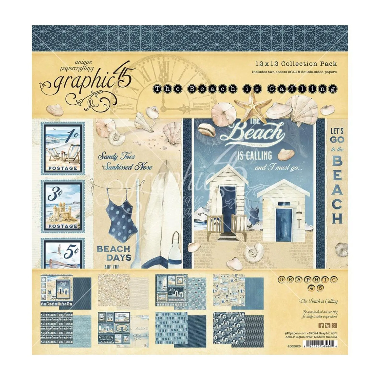 Graphic 45 Collection Pack 12"x 12" - The Beach Is Calling
