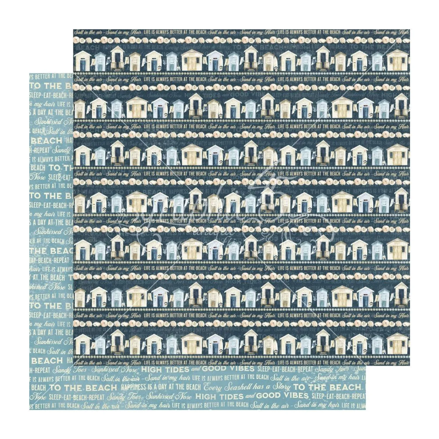 Graphic 45 The Beach Is Calling Double-Sided Cardstock 12"x 12" - Sleep-Eat-Beach-Repeat
