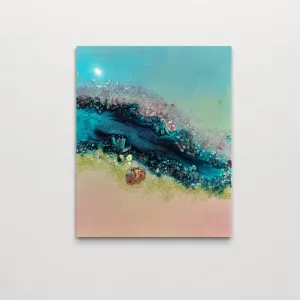 Heart Reef Bliss 1 with Swarovski, Amethyst, Agate, Quartz & Epoxy Glass on Canvas 40x50cm