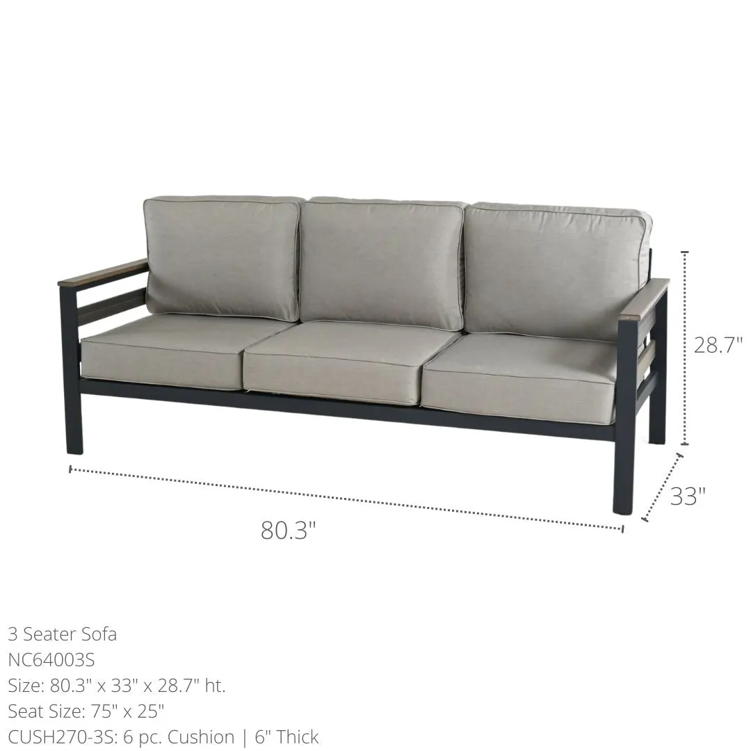 Hixon Panel 3 Seater Sofa
