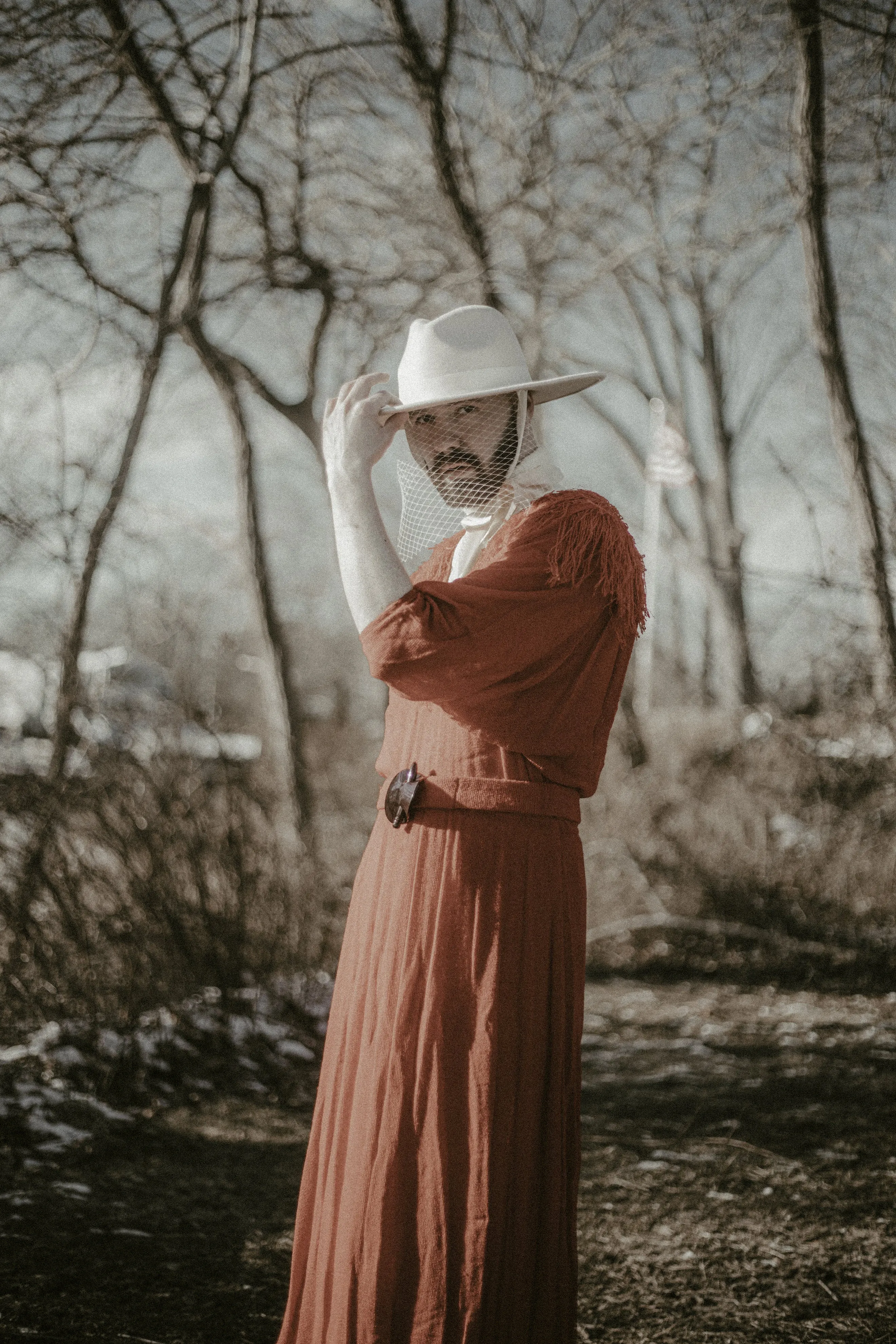 Ivory | Lively Ghosts Veiled Hat