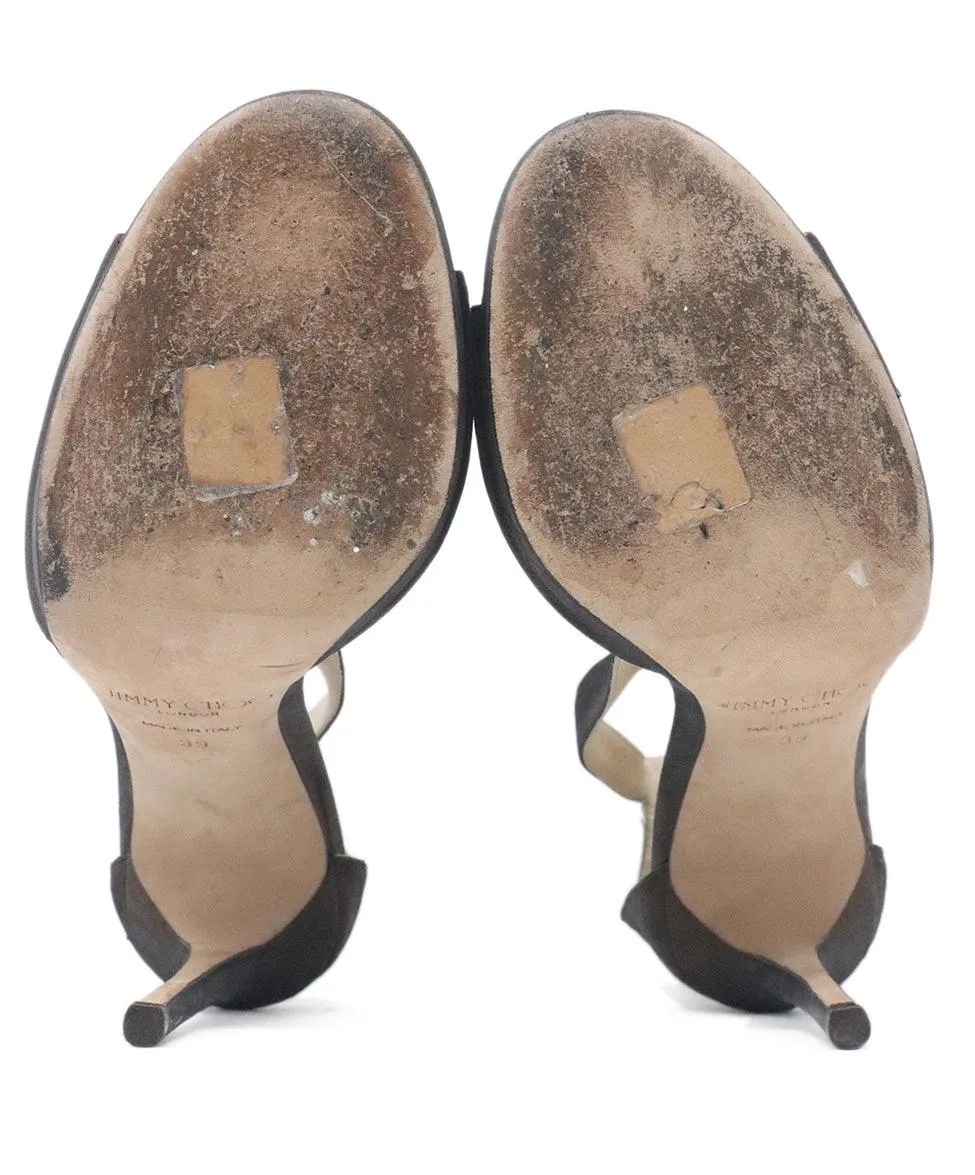 Jimmy Choo Metallic Brown Suede Heels sz 9