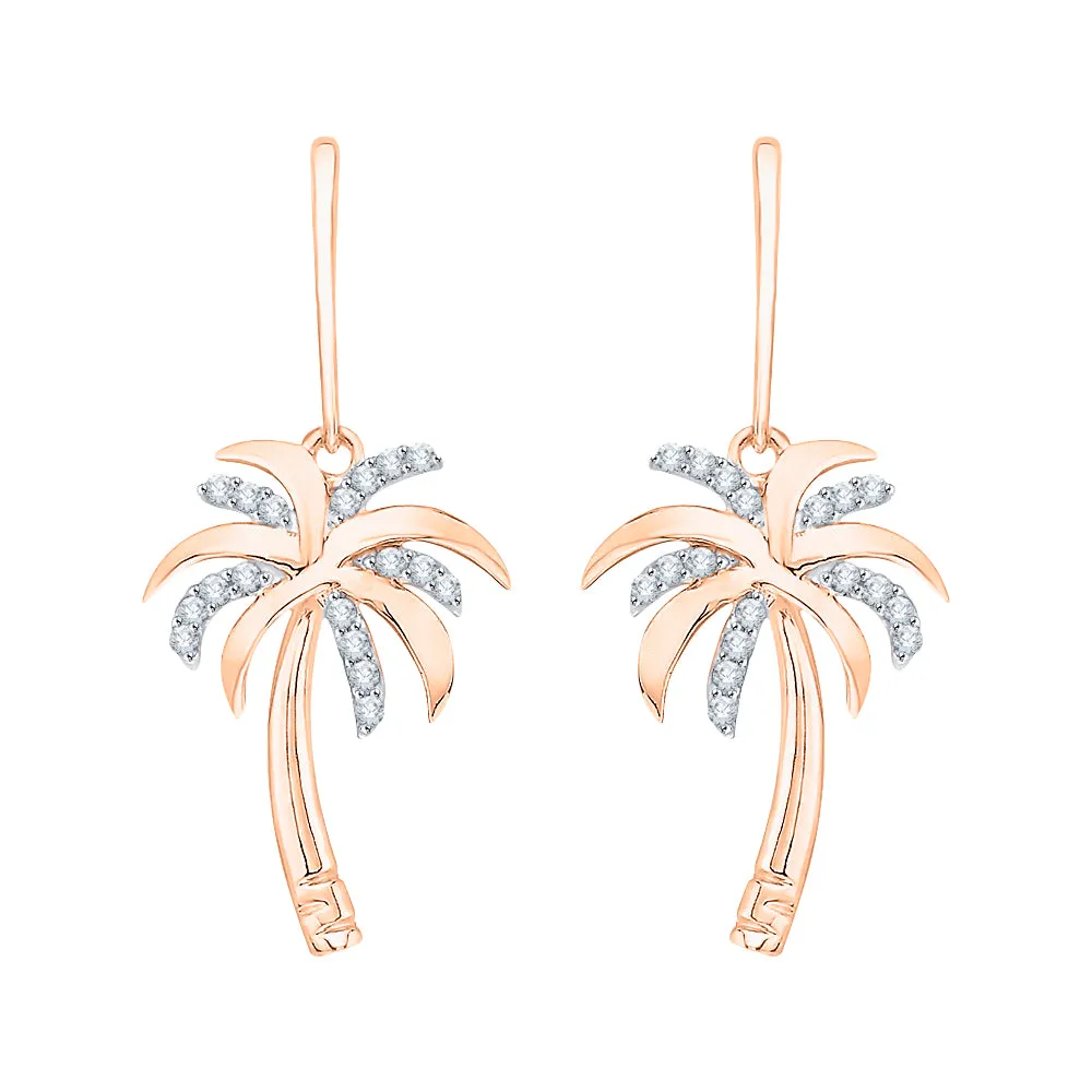 KATARINA Diamond "Palm Tree" Earrings (1/6 cttw)
