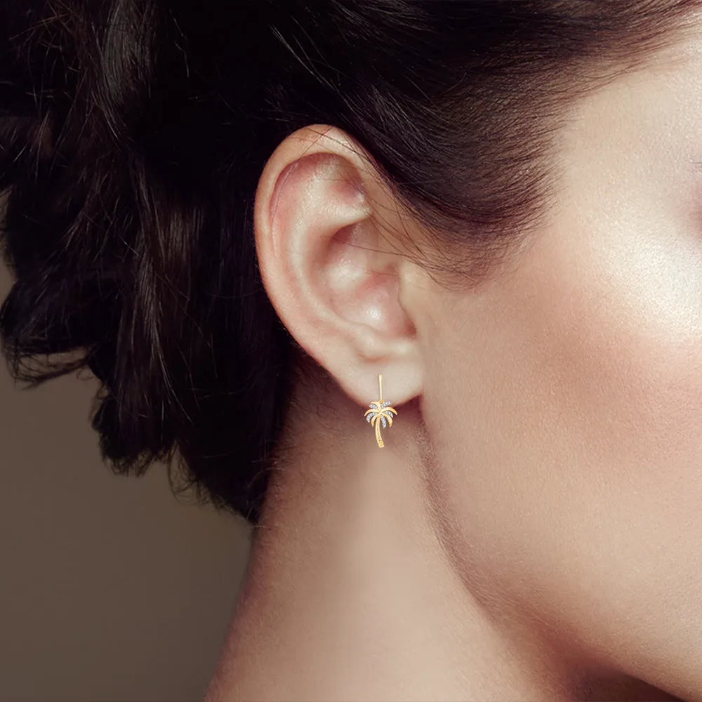 KATARINA Diamond "Palm Tree" Earrings (1/6 cttw)