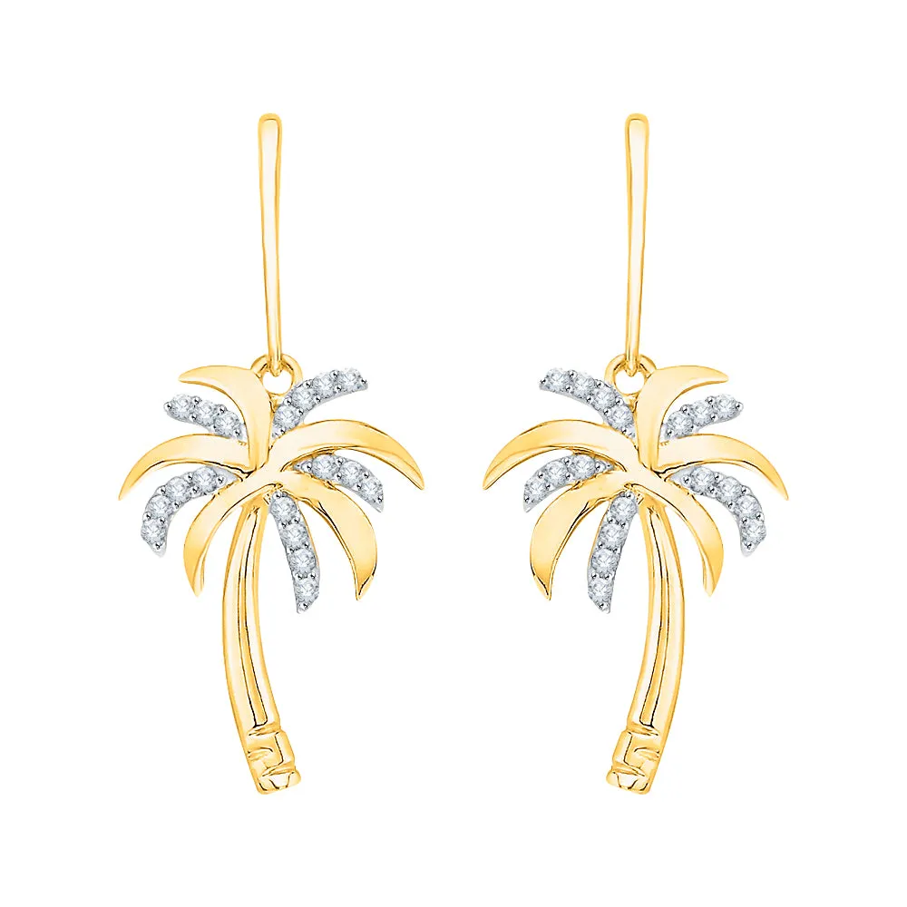 KATARINA Diamond "Palm Tree" Earrings (1/6 cttw)