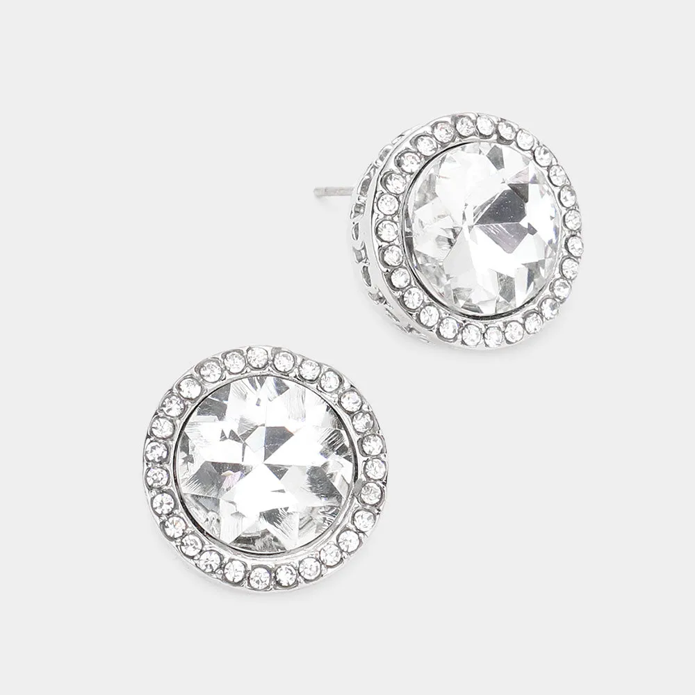 Large Stone Stud Earrings