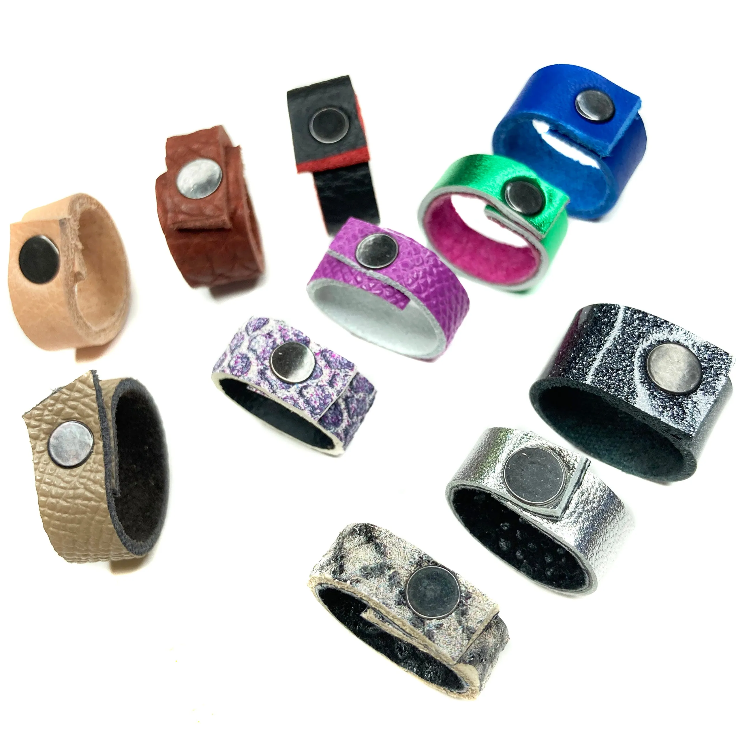 Leather Remnant Rings 2-set