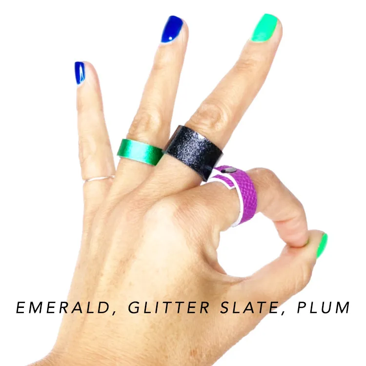 Leather Remnant Rings 3-set