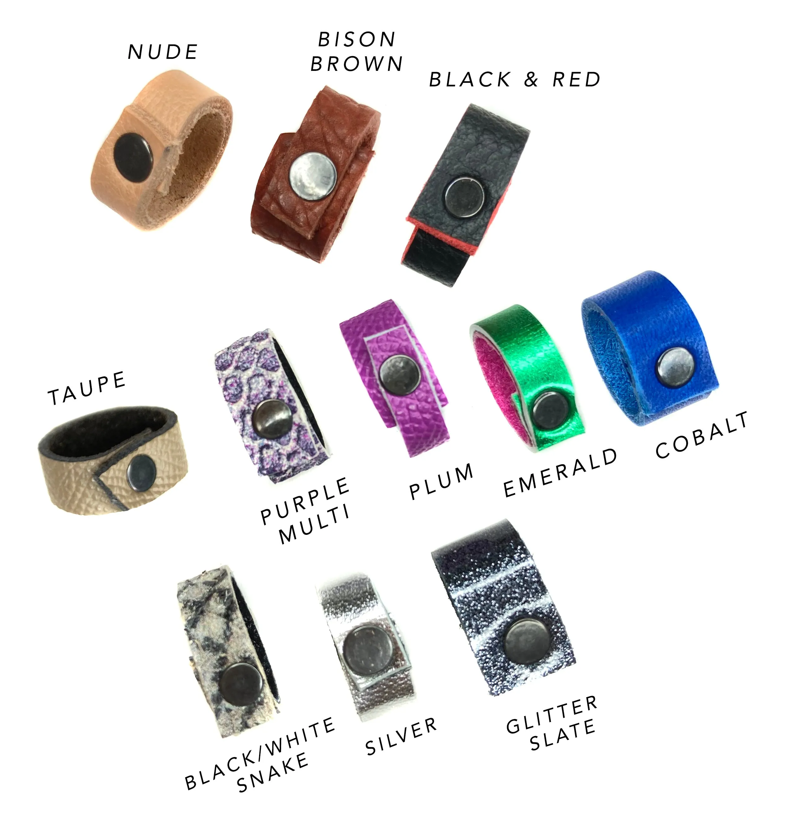 Leather Remnant Rings 3-set