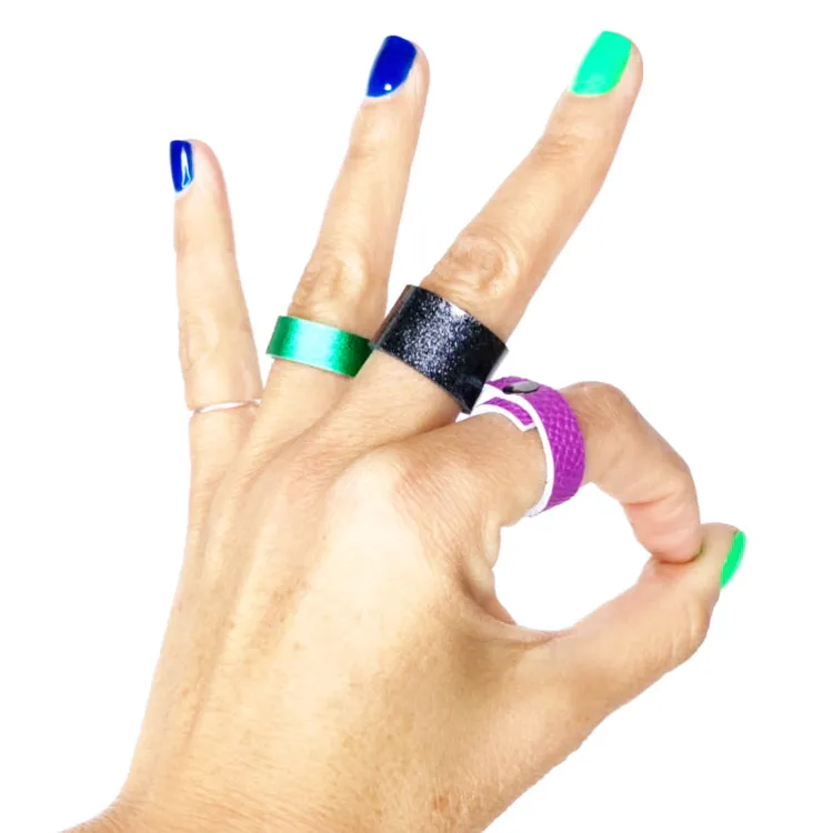 Leather Remnant Rings 3-set
