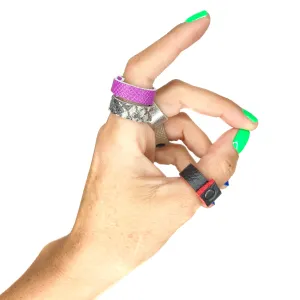 Leather Remnant Rings 4-set