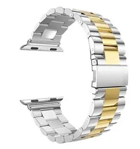 Luxury Stainless Steel Two Tone Link Band For Apple Watch Multiple Colors Available