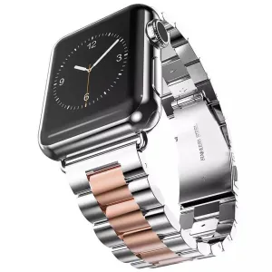 Luxury Stainless Steel Two Tone Link Band For Apple Watch Multiple Colors Available