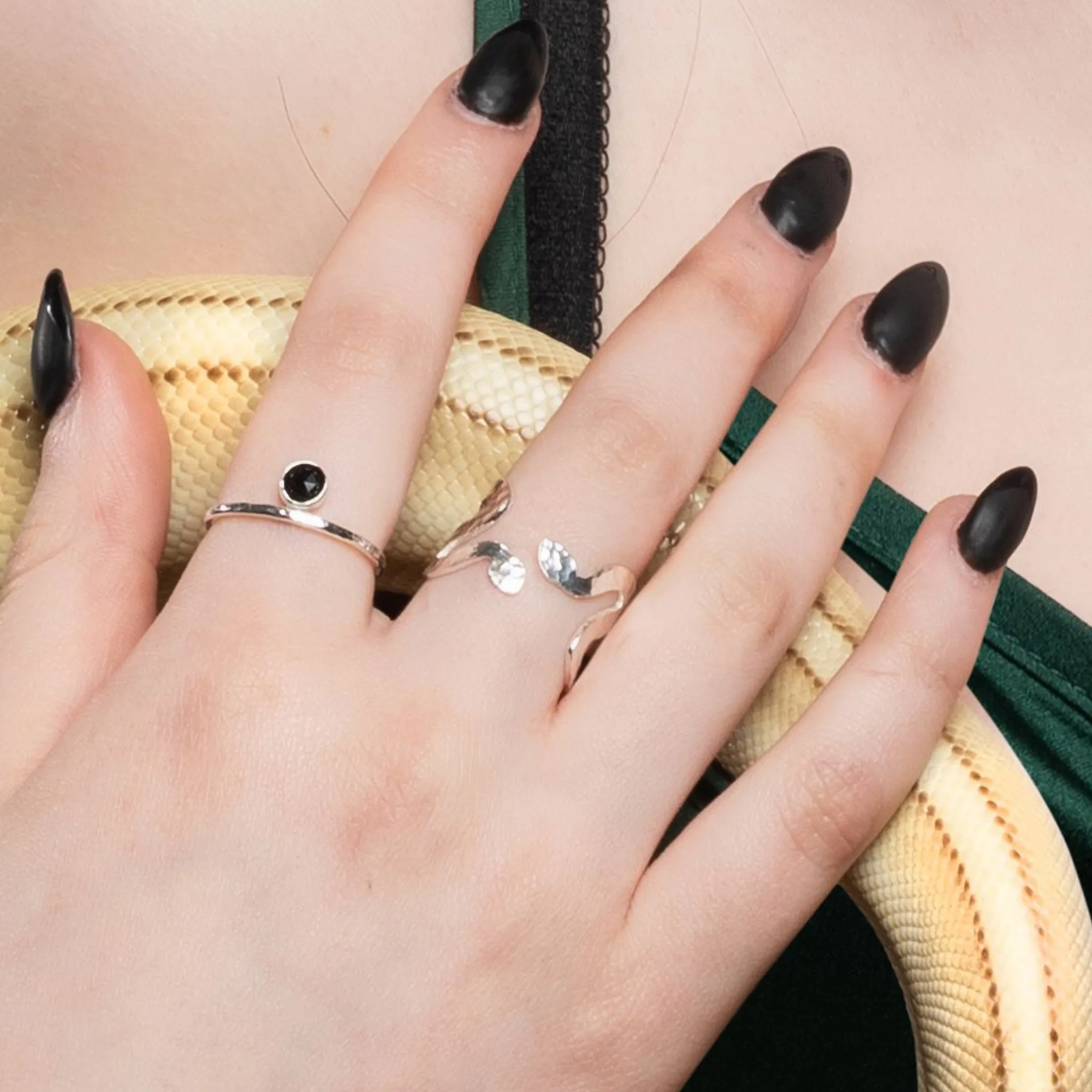 Medusa Gorgon Snake Cuff Ring