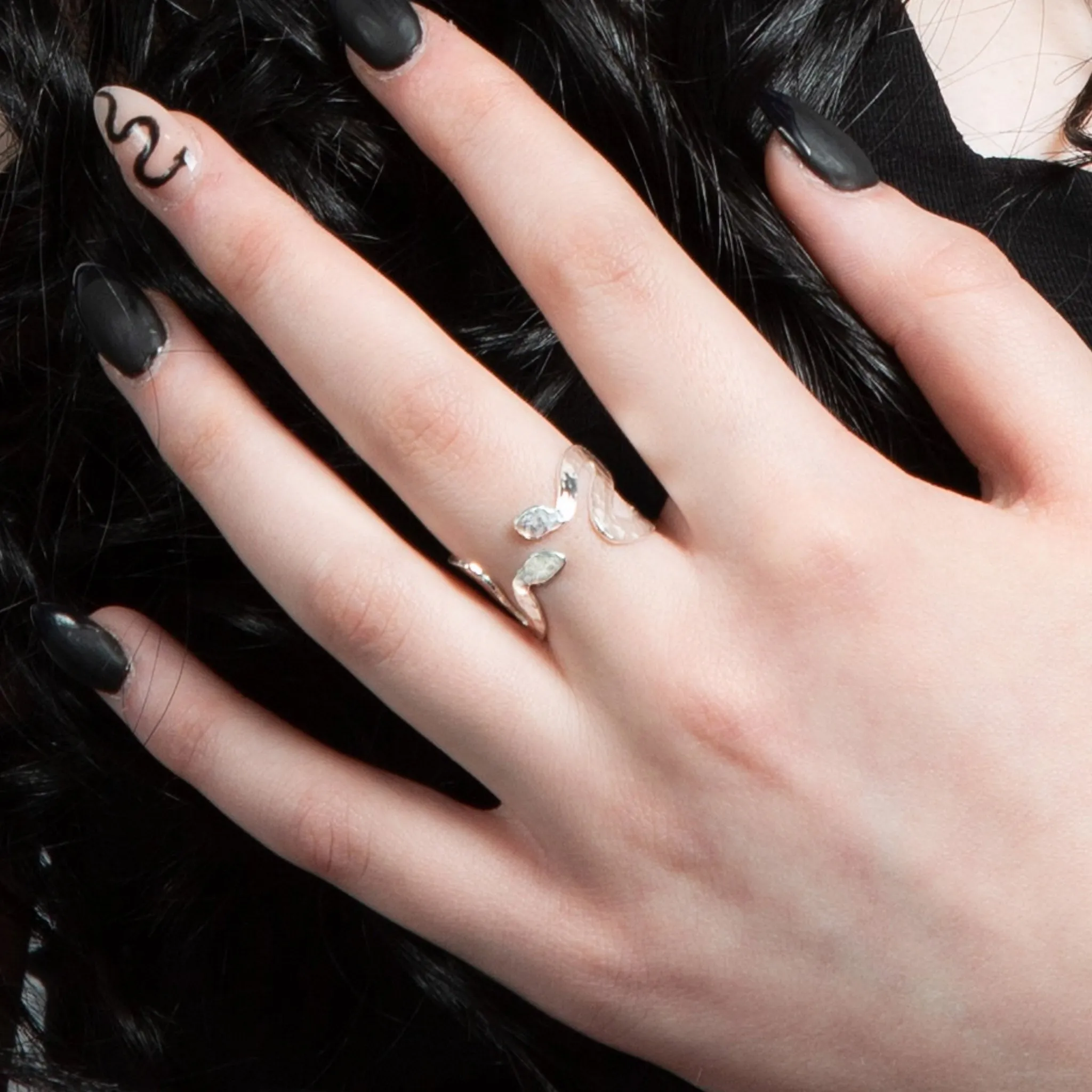 Medusa Gorgon Snake Cuff Ring