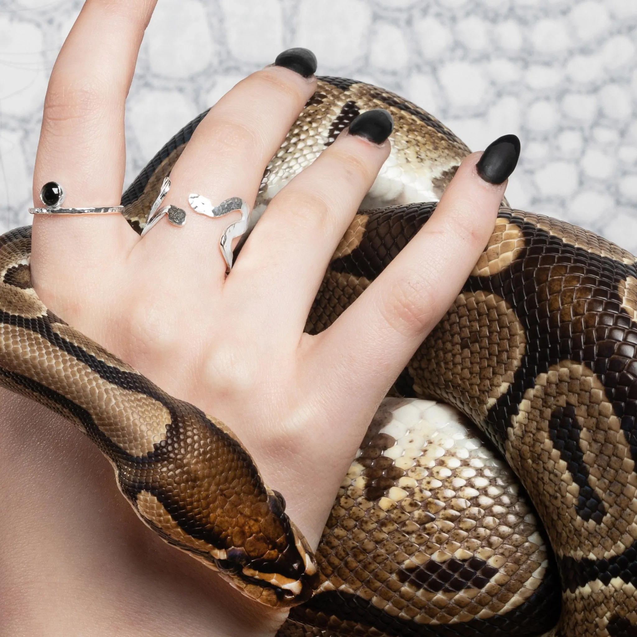 Medusa Gorgon Snake Cuff Ring