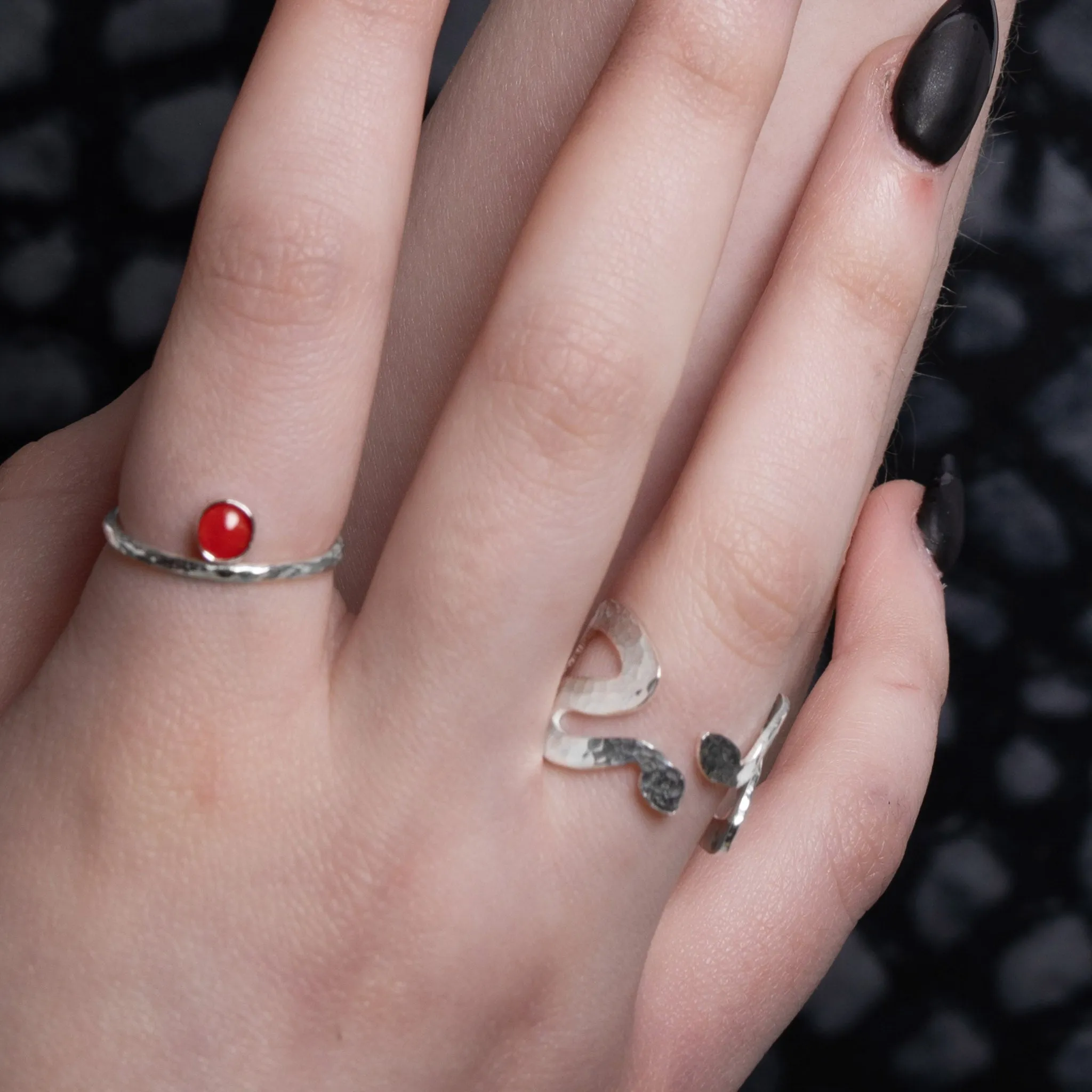 Medusa Gorgon Snake Cuff Ring