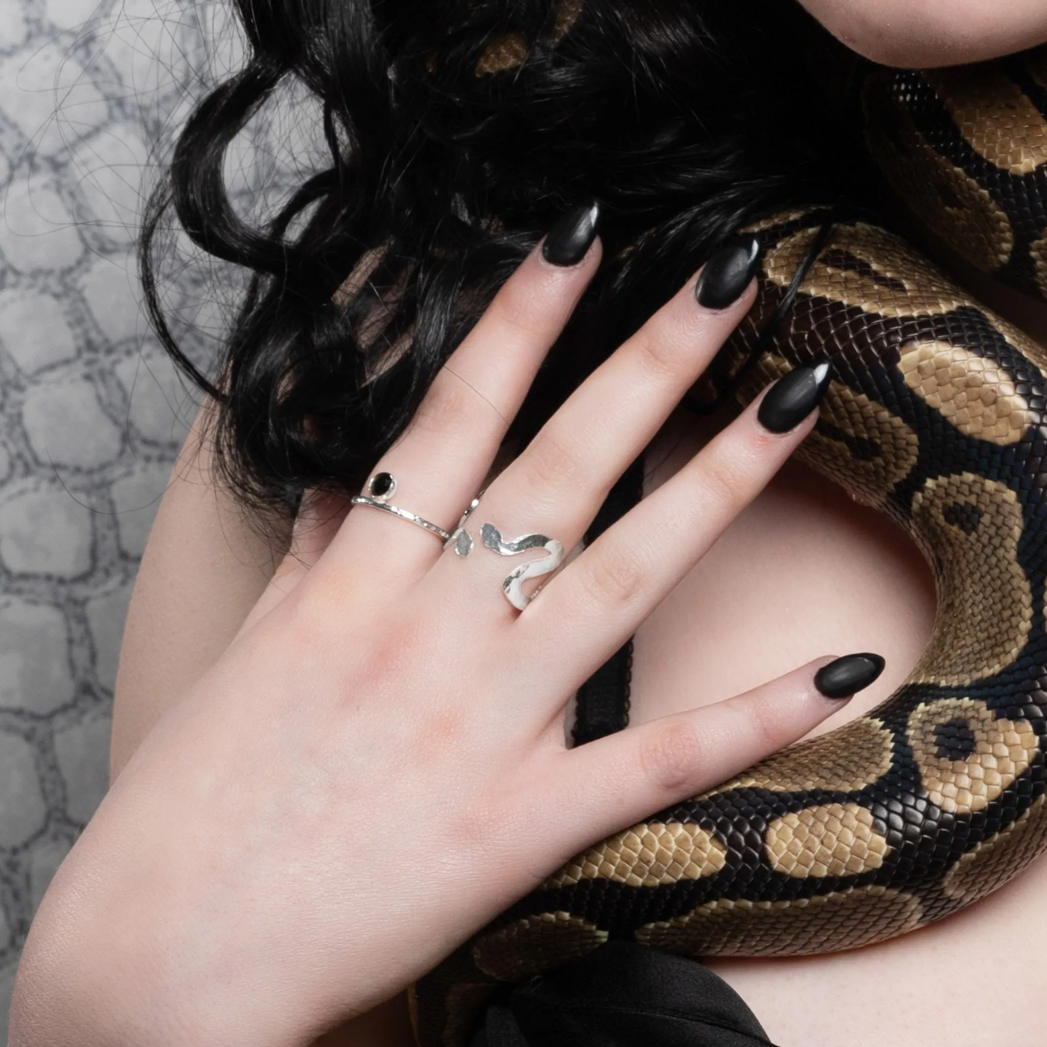 Medusa Gorgon Snake Cuff Ring