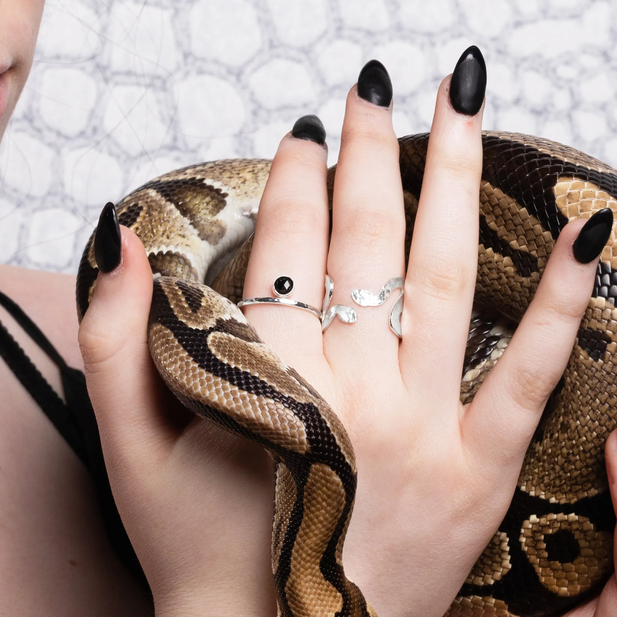 Medusa Gorgon Snake Cuff Ring