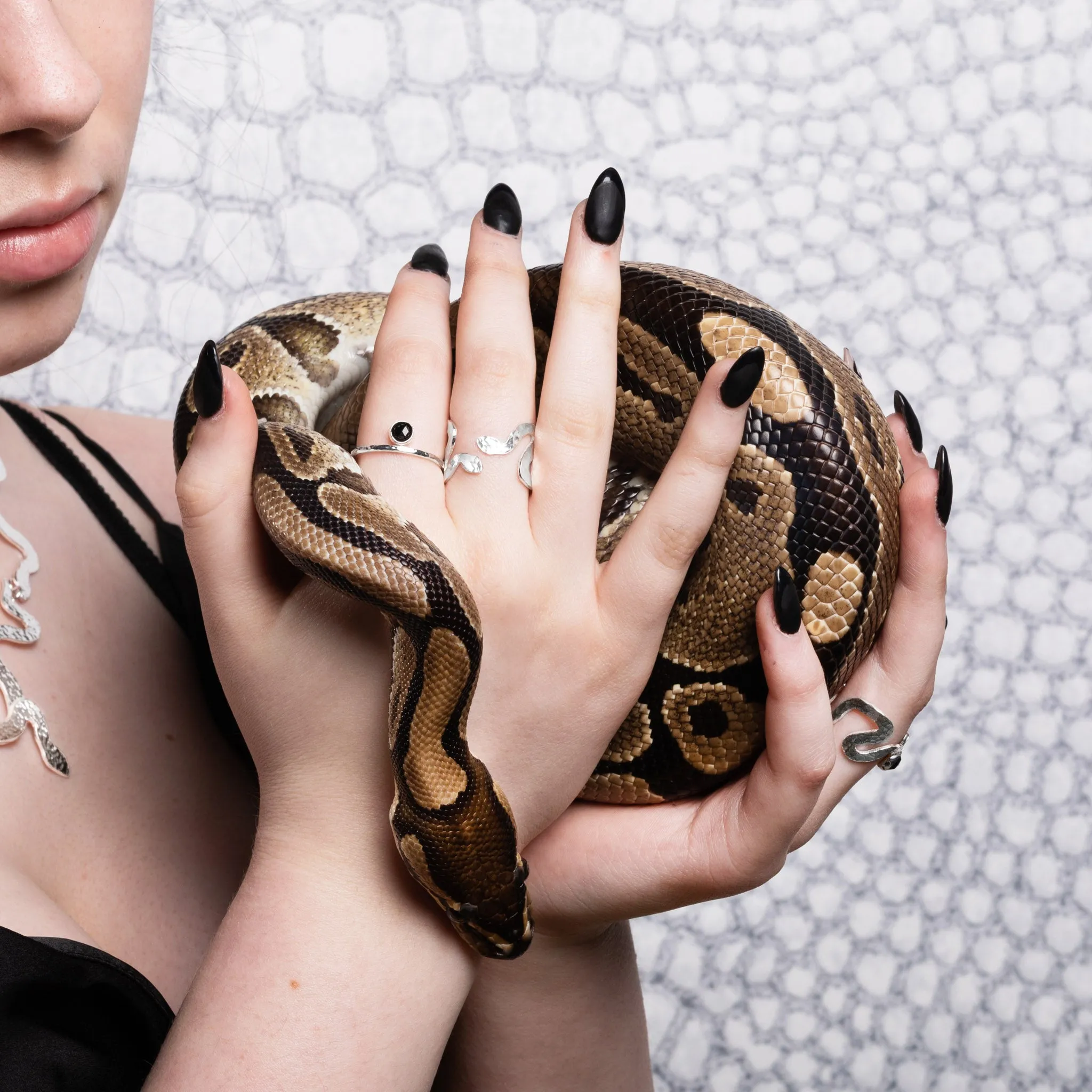 Medusa Gorgon Snake Cuff Ring