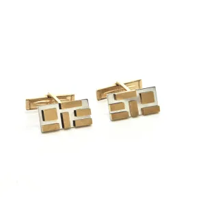 Mid-Century 'Lucas' 14K and 18K Two-Toned Gold Cufflink