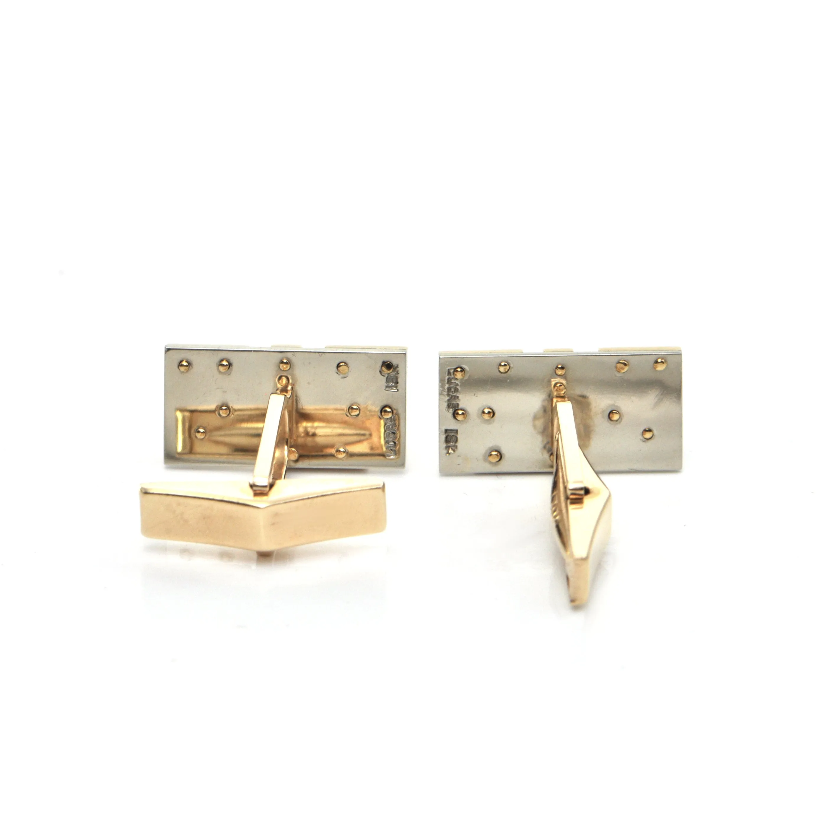 Mid-Century 'Lucas' 14K and 18K Two-Toned Gold Cufflink