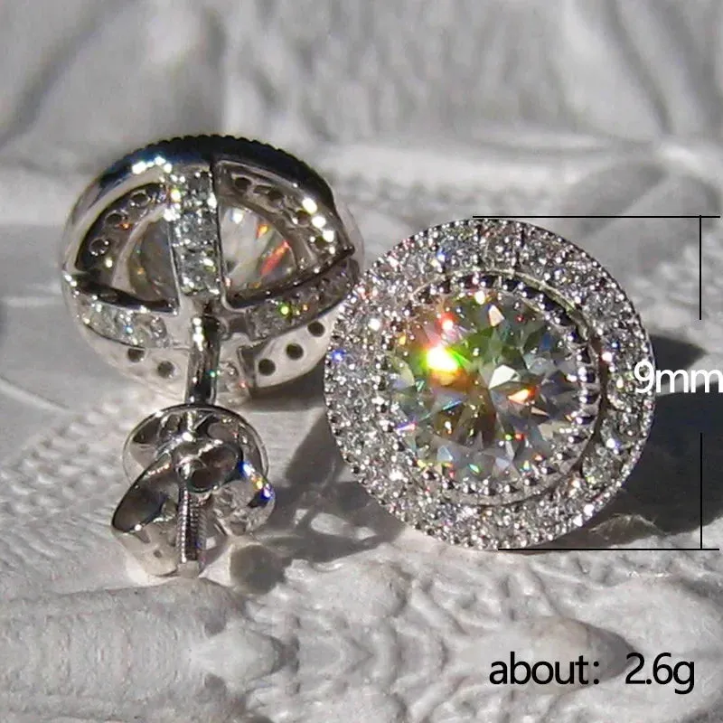 Ne'w Delicate Hollow Out Circle Stud Earrings Full Paved CZ Stone Simple Stylish Women's Earring Daily Collocation Accessories