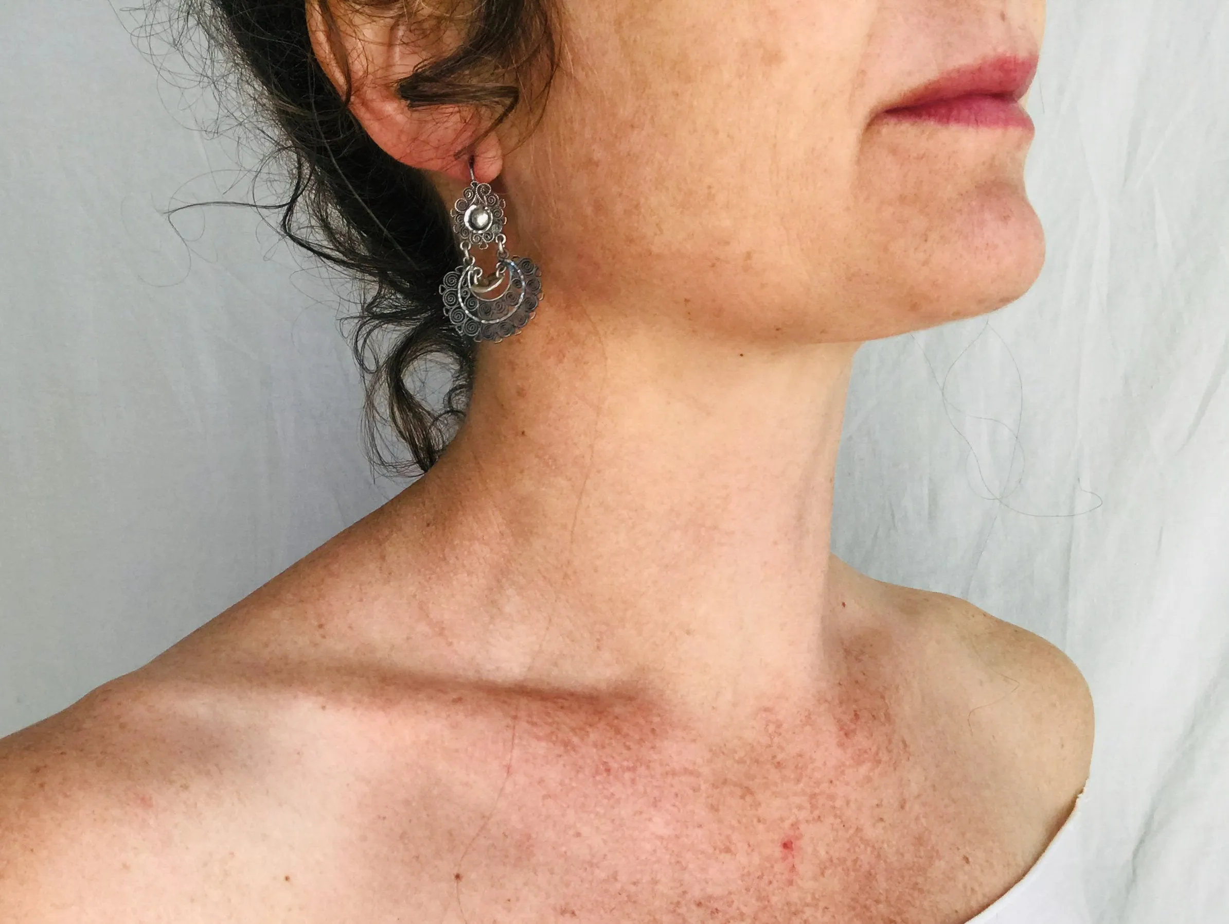 Oaxacan Filigree Earrings. Sterling Silver. Mexico. Frida Kahlo