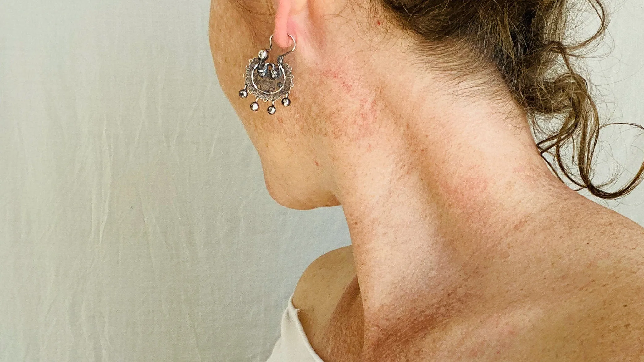 Oaxacan Filigree Hoop Earrings. Birds. Sterling Silver. Mexico. Frida Kahlo