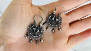 Oaxacan Filigree Hoop Earrings. Birds. Sterling Silver. Mexico. Frida Kahlo