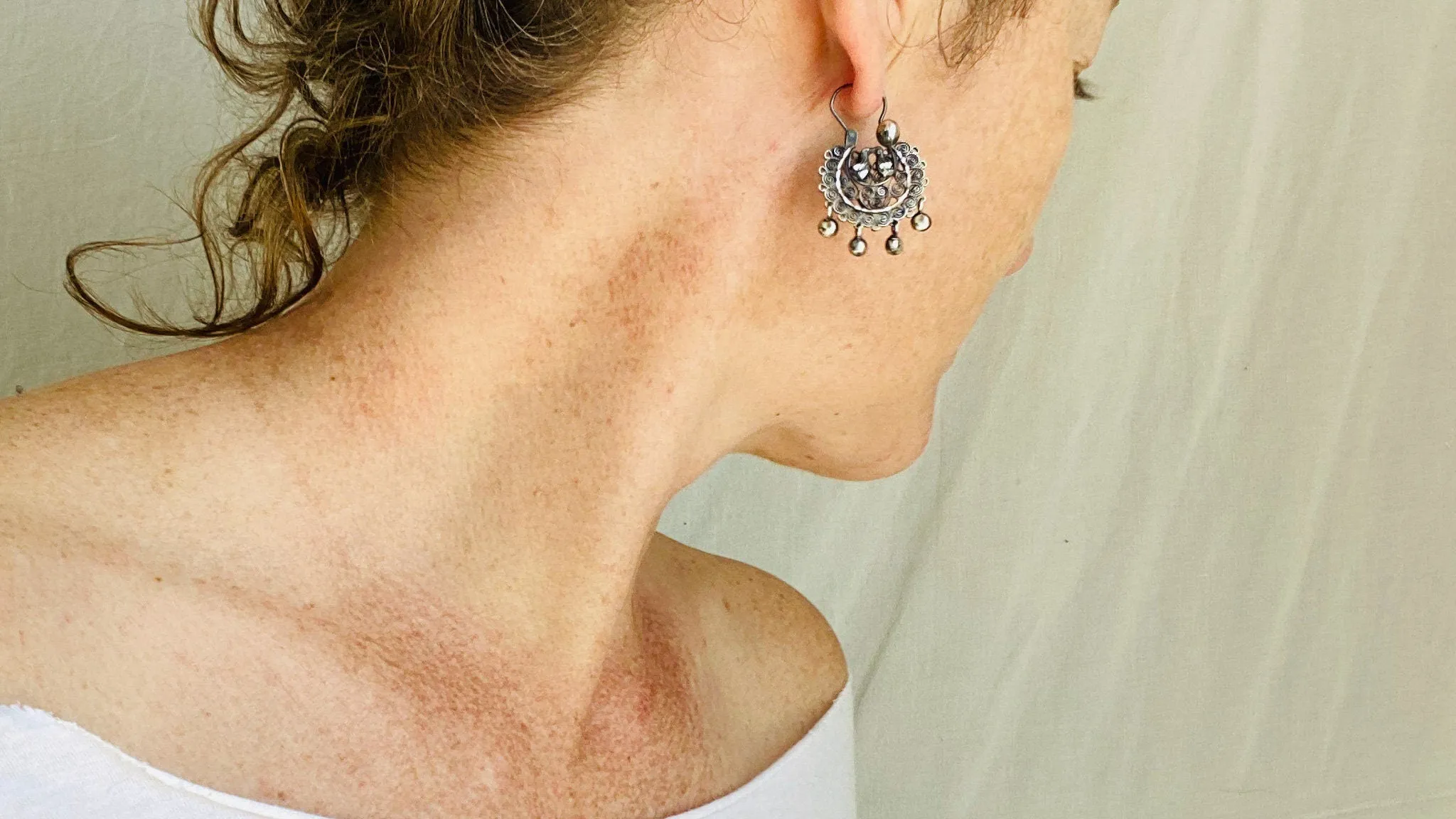 Oaxacan Filigree Hoop Earrings. Birds. Sterling Silver. Mexico. Frida Kahlo