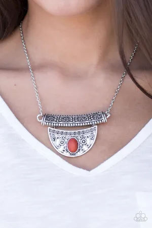 Open Door Jewelry - Amazon Amateur - Orange Necklace - Paparazzi Accessories