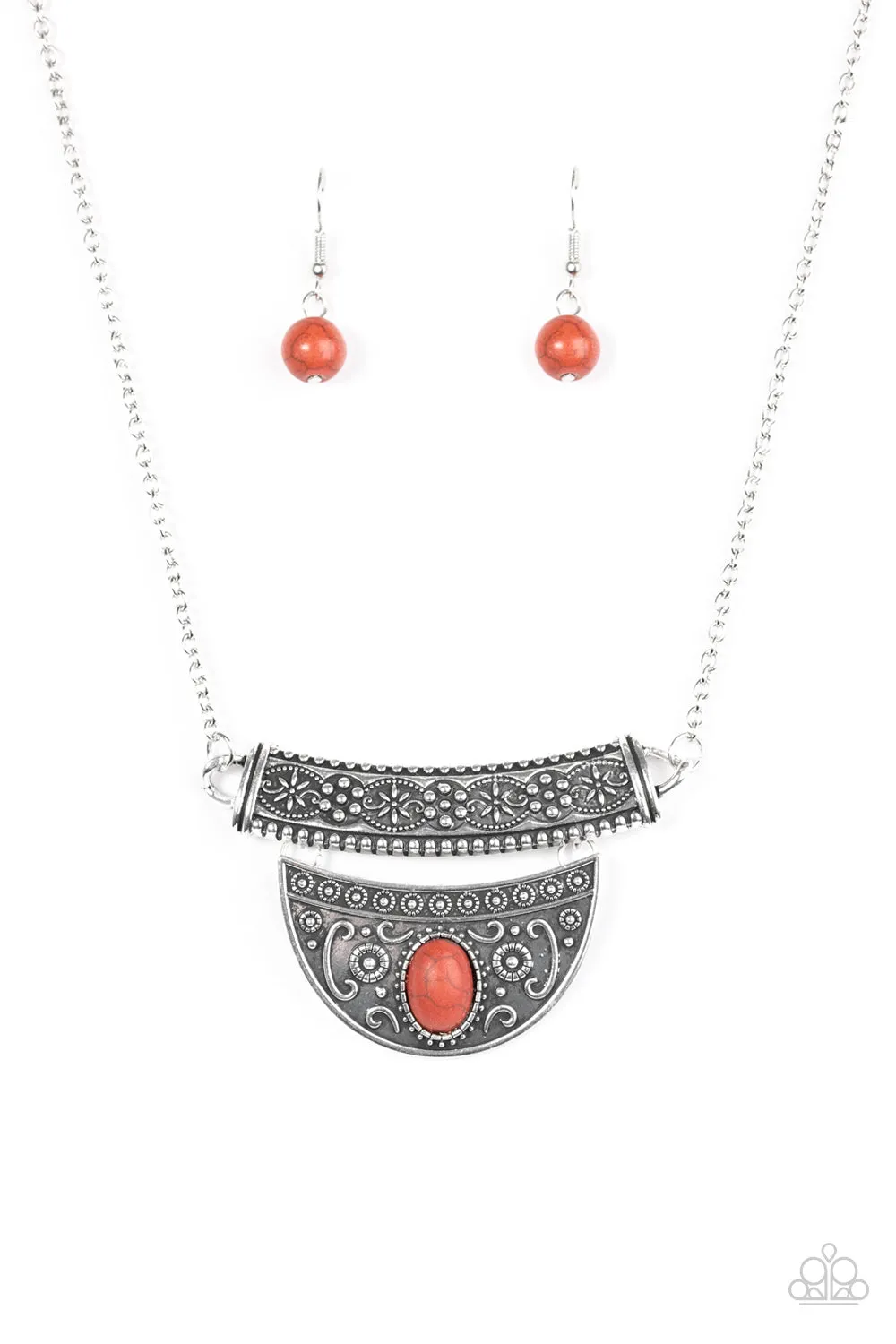 Open Door Jewelry - Amazon Amateur - Orange Necklace - Paparazzi Accessories