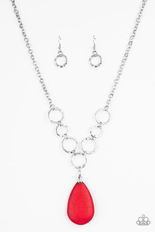 Paparazzi Accessories - Livin On A Prairie #N278 Box 3 - Red Necklace