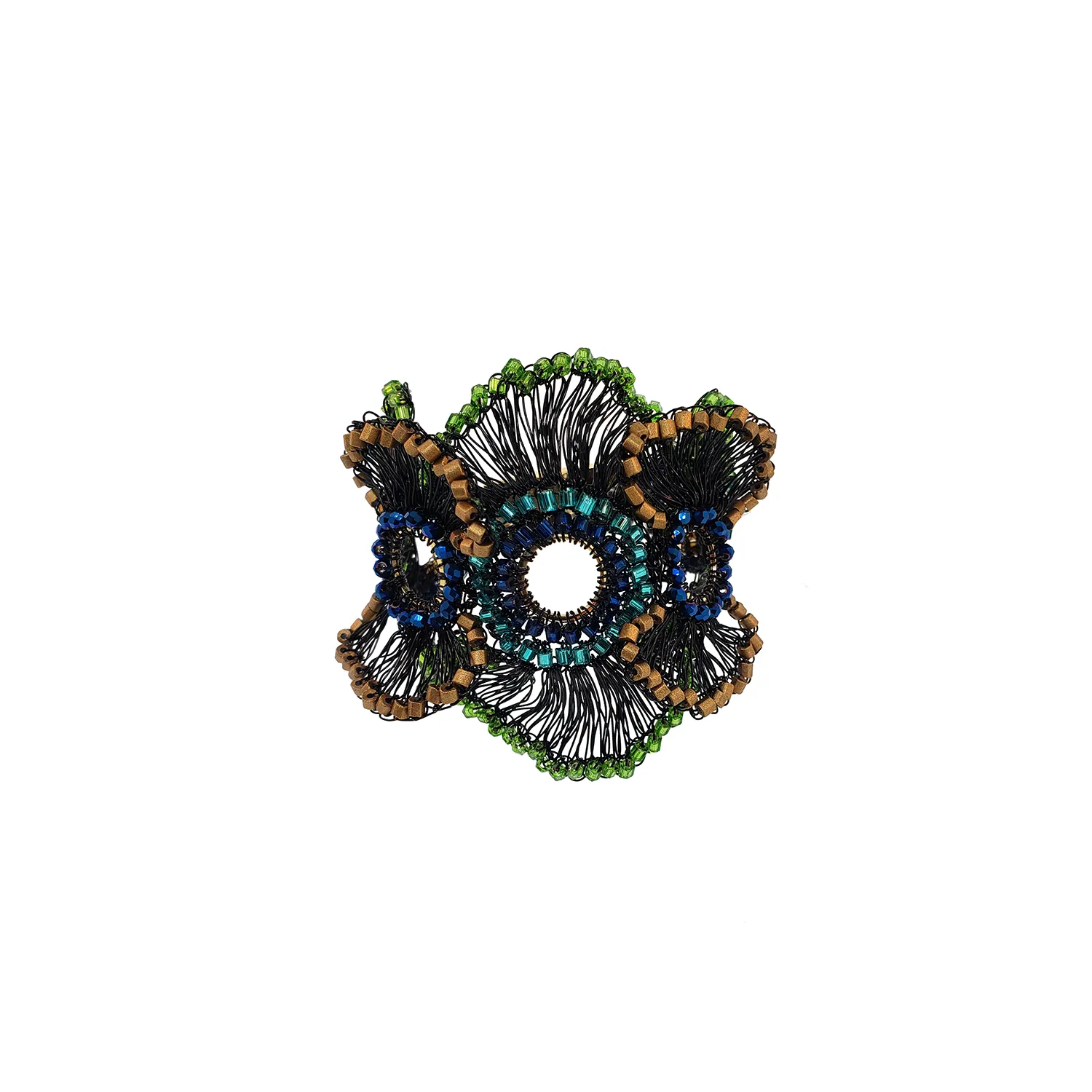Peacock Ruffled Handmade Bracelet
