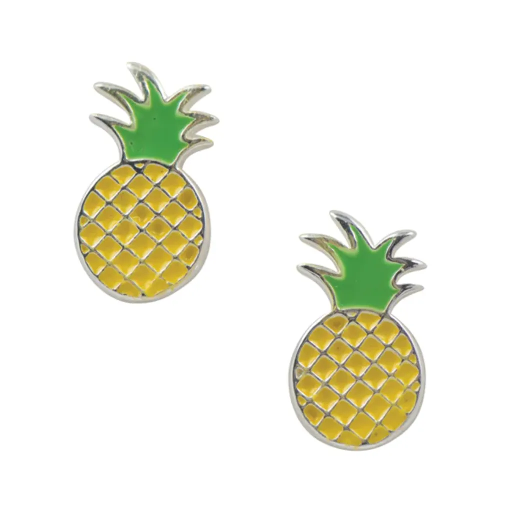 Pineapple Enamel Stud Earrings